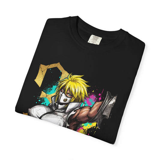 Blonde Arrancar Warrior Fan Art – Aqua Eyes Shark Mask Fragments Design Premium T-Shirt