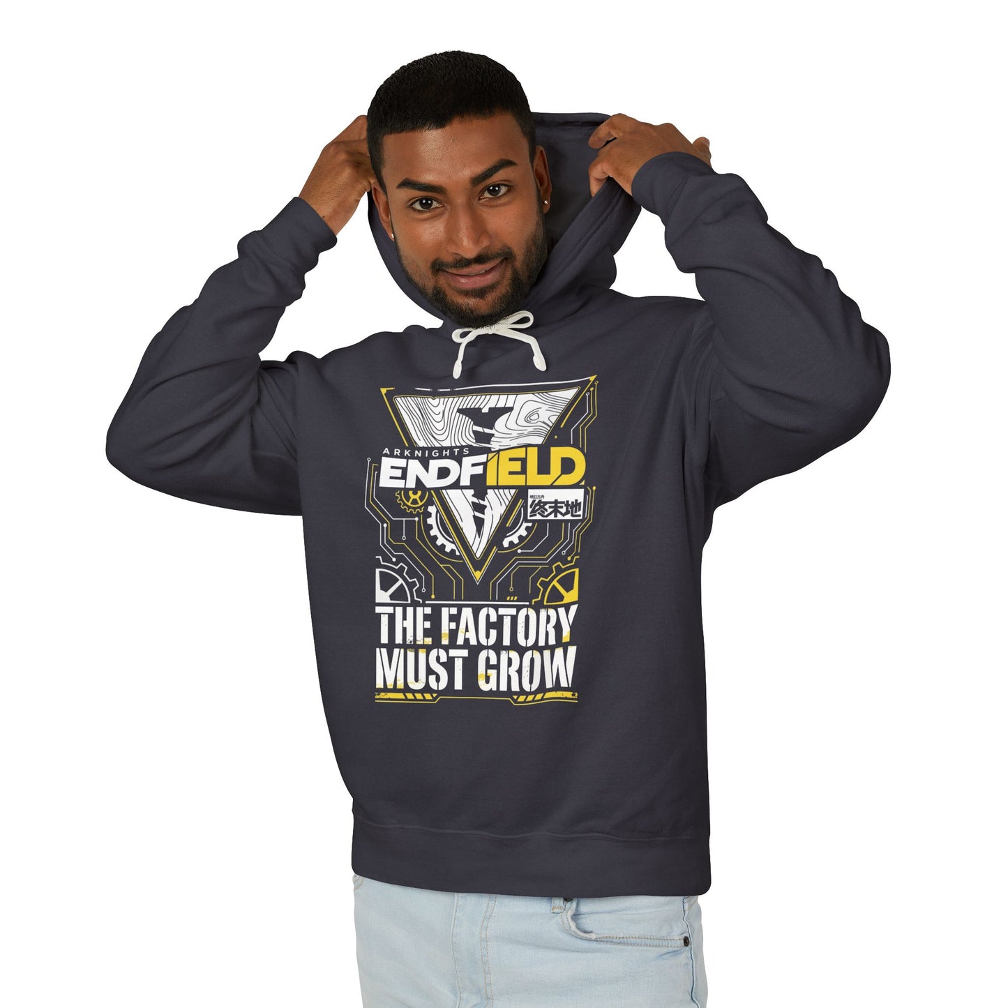 Arknights Endfield The Factory Must Grow Meme Factory Expansion Automation Endless Build Unisex Premium Hoodie