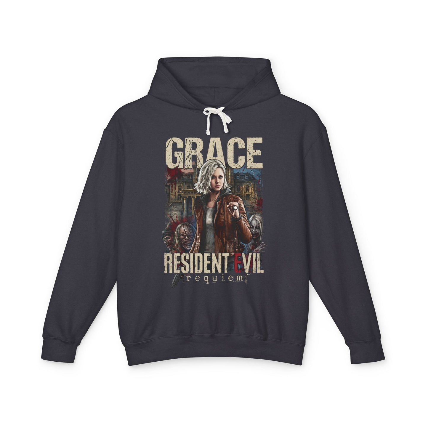 RE9 Grace Ashcroft Infected Blood Crafting Survival Portrait Unisex Premium Hoodie