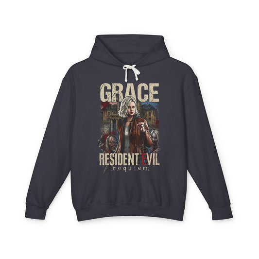 RE9 Grace Ashcroft Infected Blood Crafting Survival Portrait Unisex Premium Hoodie