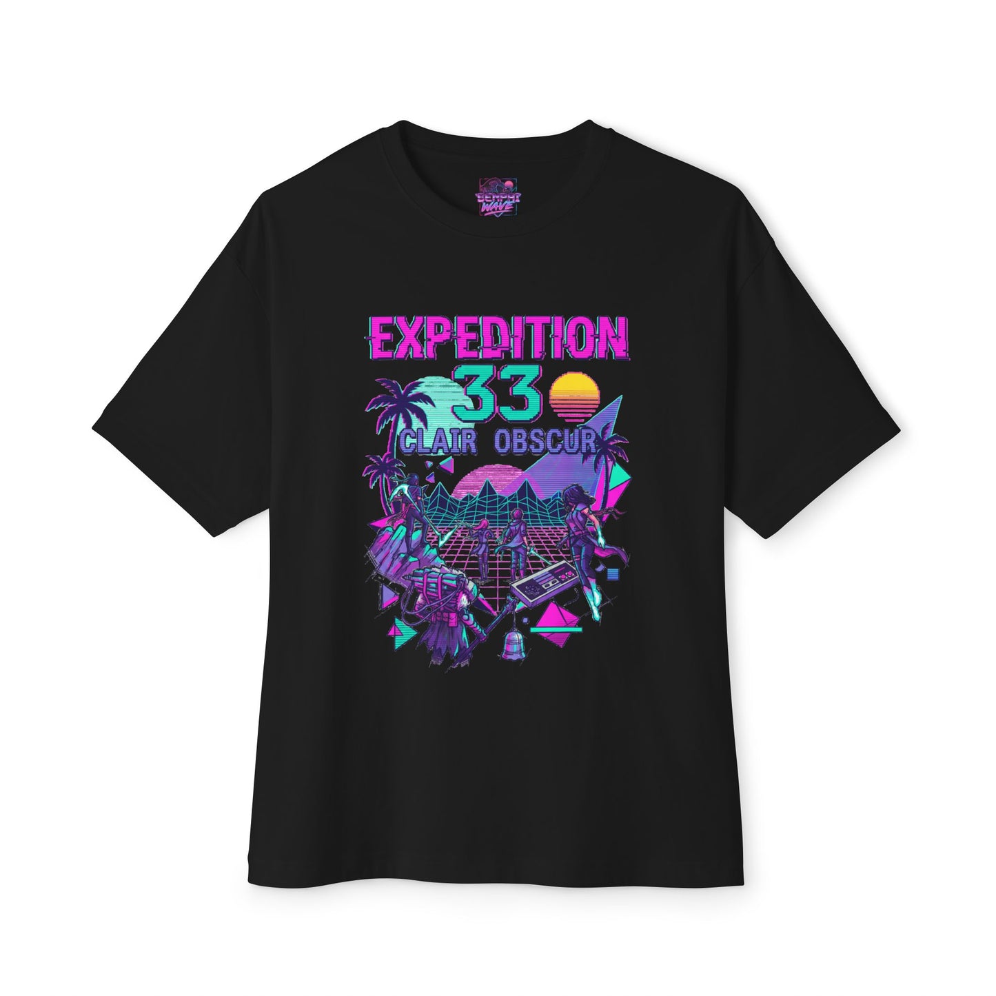Clair Obscur Facing Paintress Retro Pixel Horror Boss Portrait Premium Oversized Unisex T-Shirt