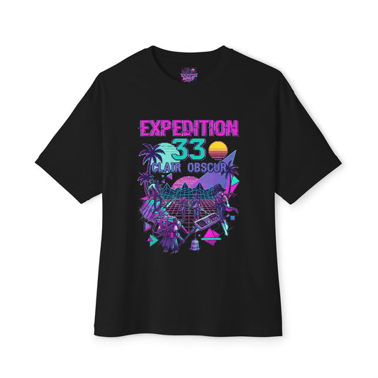Clair Obscur Facing Paintress Retro Pixel Horror Boss Portrait Premium Oversized Unisex T-Shirt