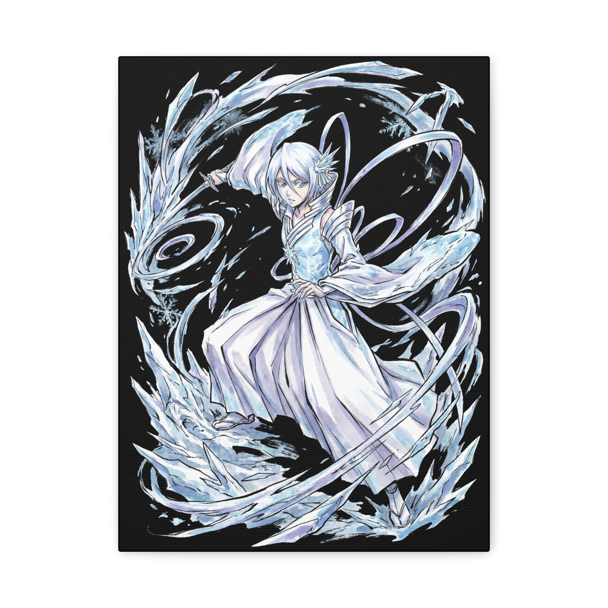 Bleach Rukia Kuchiki Sode no Shirayuki Ice Warrior Canvas Print