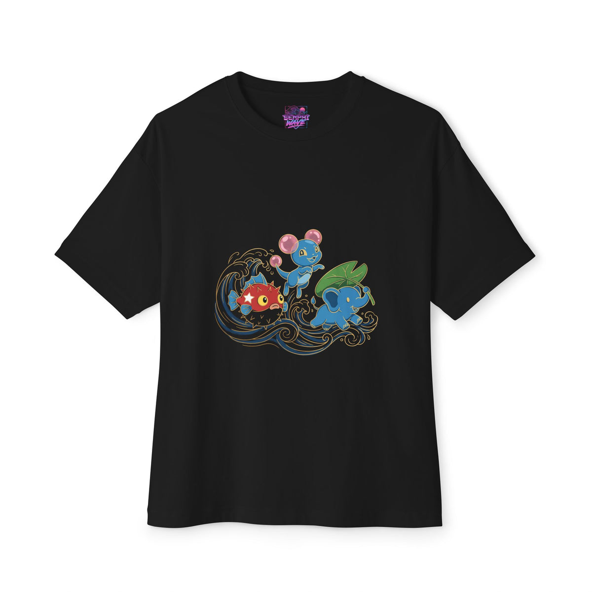 Aniimo Water Team Jabster Pranky Skippy Gold Line Art Art - Oversized Premium Tee