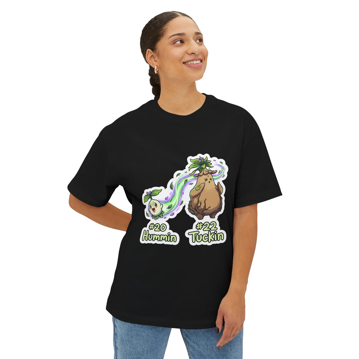 Hummin Tuckin Aniimo Evolution Line Sticker Art - Oversized Premium Tee