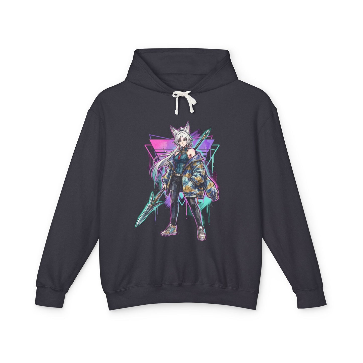 Feixiao HSR Wind Hunt General Vaporwave Neon Design Unisex Premium Hoodie