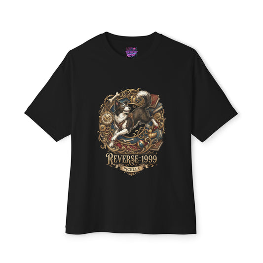 Reverse 1999 Pickles Border Collie Goggles Ornate Fan Art Oversized T-Shirt
