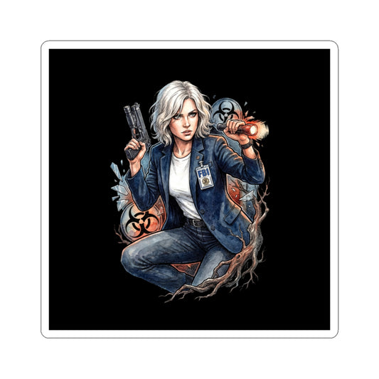 Resident Evil Requiem Grace Ashcroft Flashlight Pistol Crouch Sticker