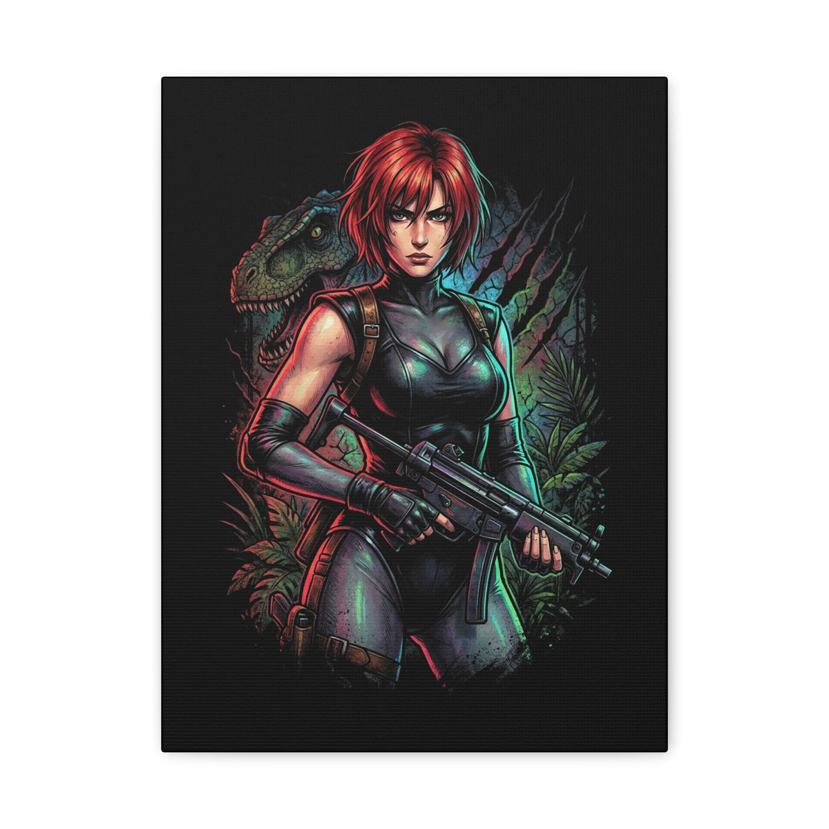 Dino Crisis Regina Red Hair Tactical Gear Portrait Canvas Print