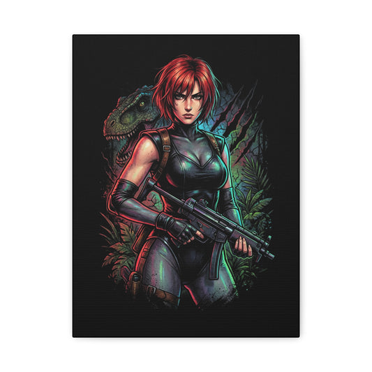 Dino Crisis Regina Red Hair Tactical Gear Portrait Canvas Print