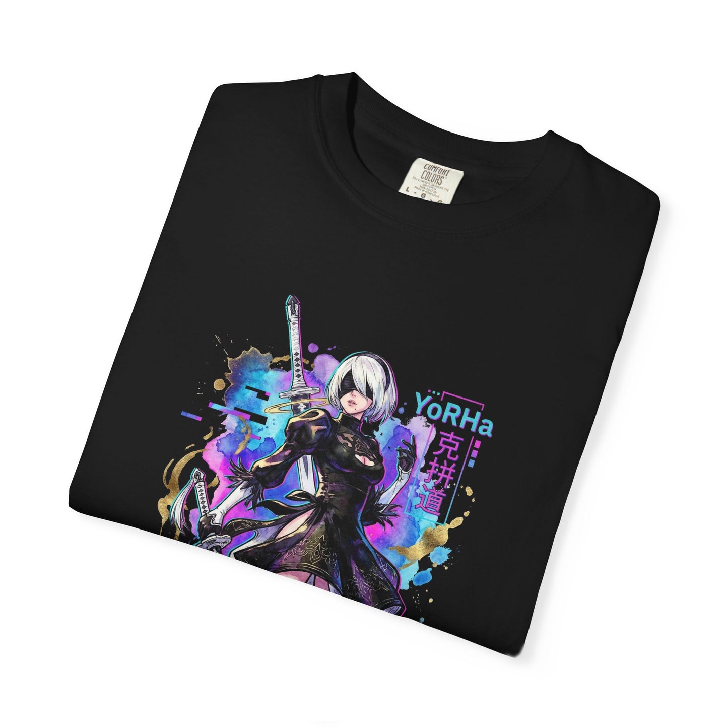 2B NieR Automata Vaporwave Synthwave Blindfold Aesthetic Icon Premium T-Shirt