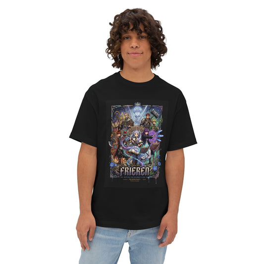 Serene Silver Hair Sorceress Beyond Horizons Premium Oversized Unisex T-Shirt