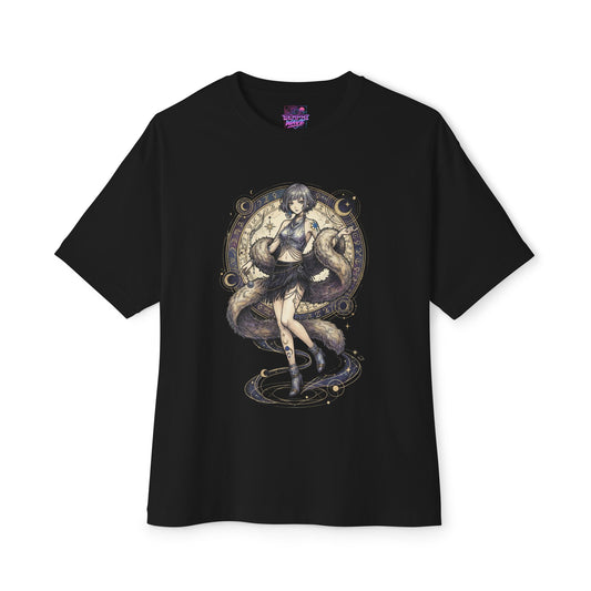 Reverse 1999 Mercuria Fur Stole Zodiac Circle Fan Art Oversized T-Shirt