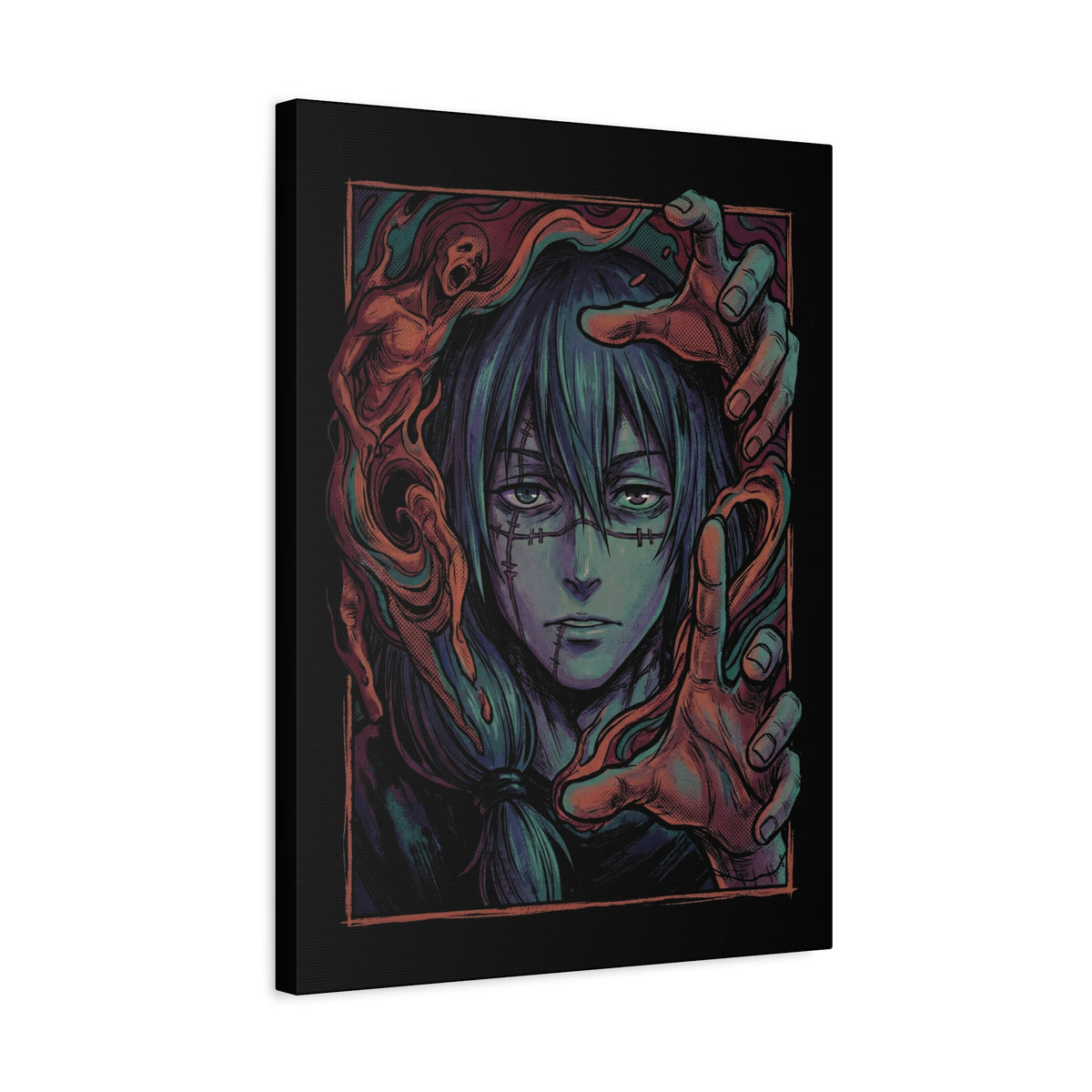 Jujutsu Kaisen Mahito Patchwork Face Canvas Print