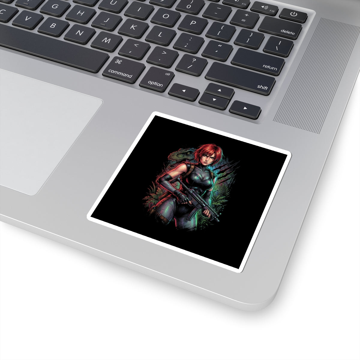 Dino Crisis Regina Red Hair Tactical Gear Portrait Sticker
