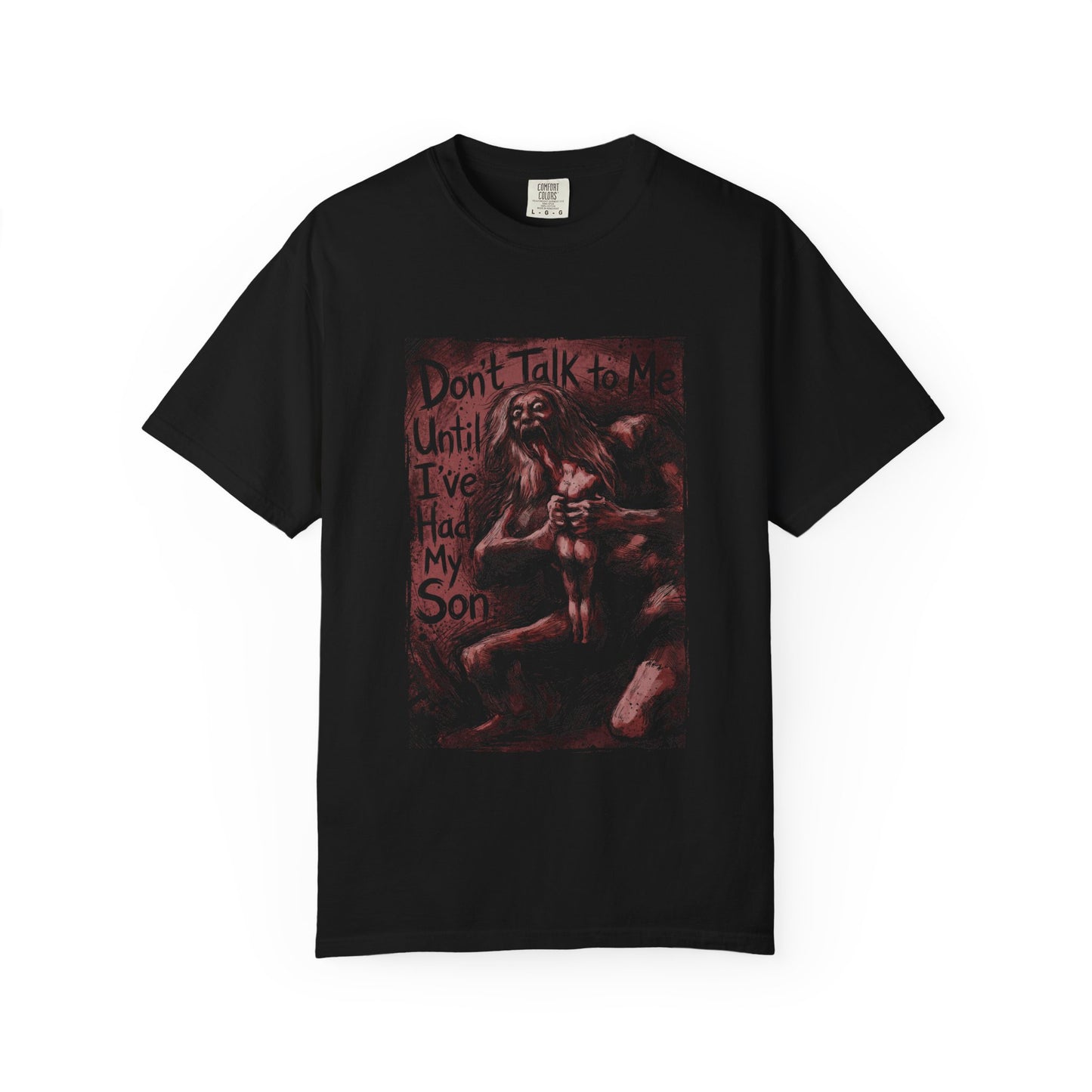Saturn Devouring His Son Meme – Relatable Family Dinner Cursed Humor Devour me Daddy Premium T-Shirt