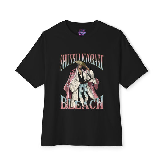 Shunsui Kyoraku Distressed Vintage Bleach Streetwear Shirt - Oversized Premium Tee