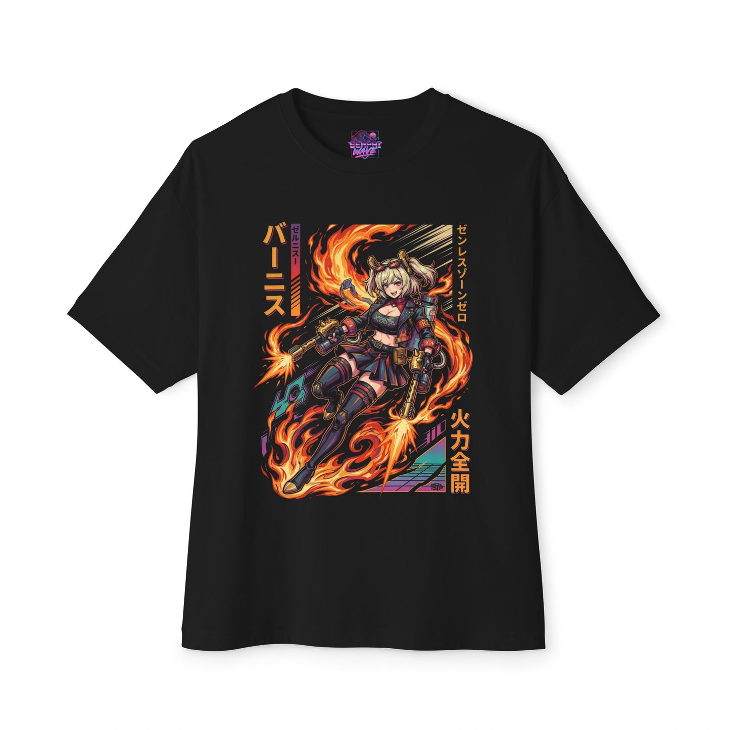 Synthwave Burnice Sons of Calydon Mixologist Zenless Zone Zero Premium Oversized Unisex T-Shirt