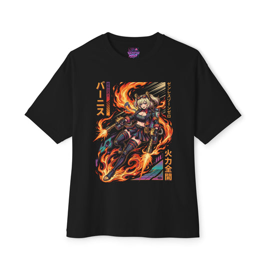 Synthwave Burnice Sons of Calydon Mixologist Zenless Zone Zero Premium Oversized Unisex T-Shirt