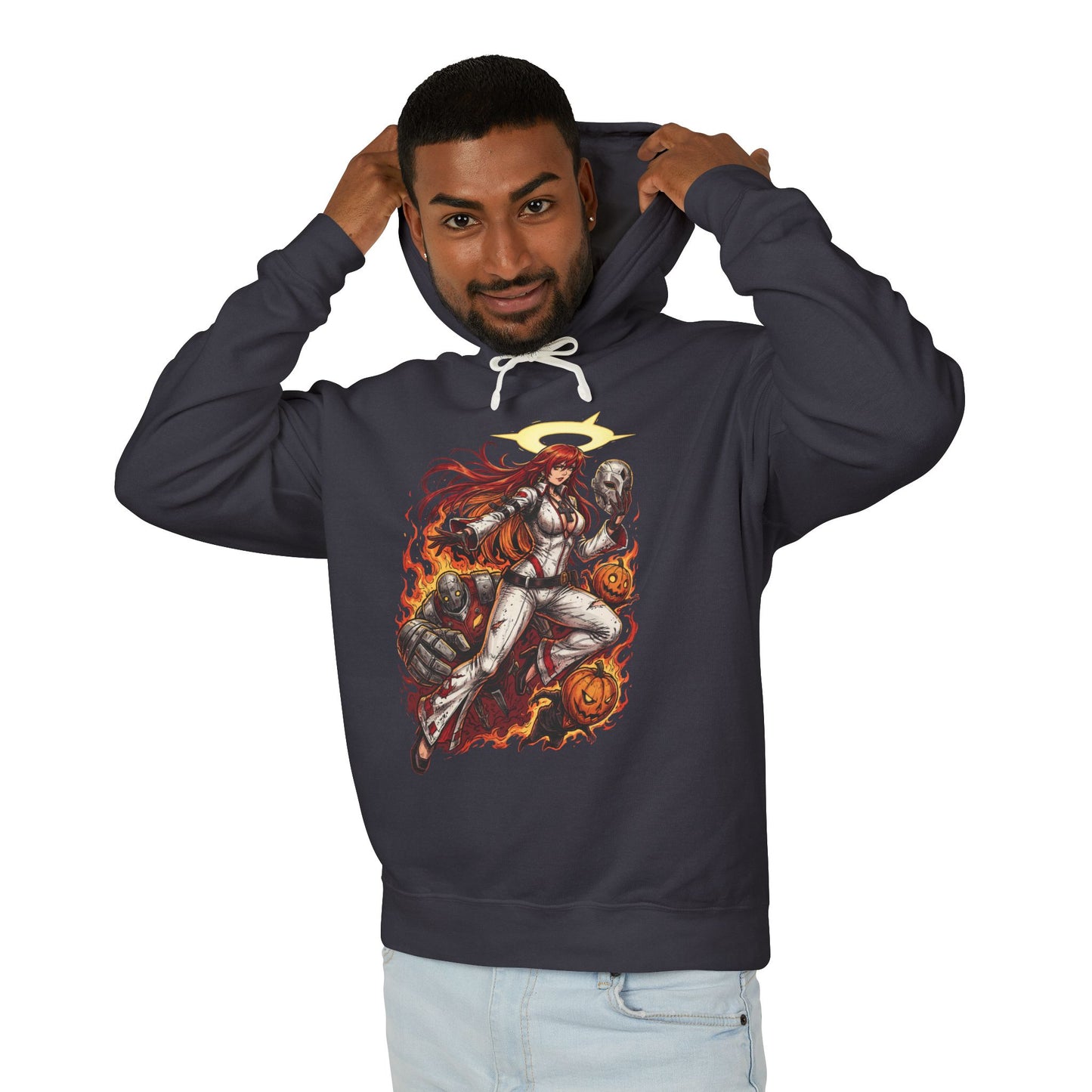 Jack-O GG: Cute Yet Menacing Pumpkin Head Unisex Premium Hoodie
