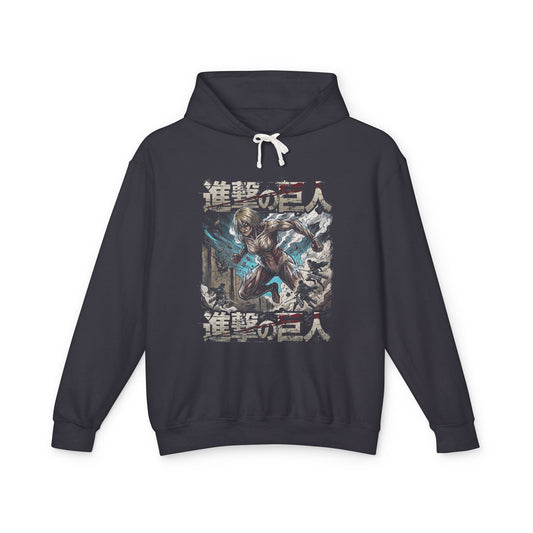 Female Titan Blonde Mane Muscular Titan Design Unisex Premium Hoodie