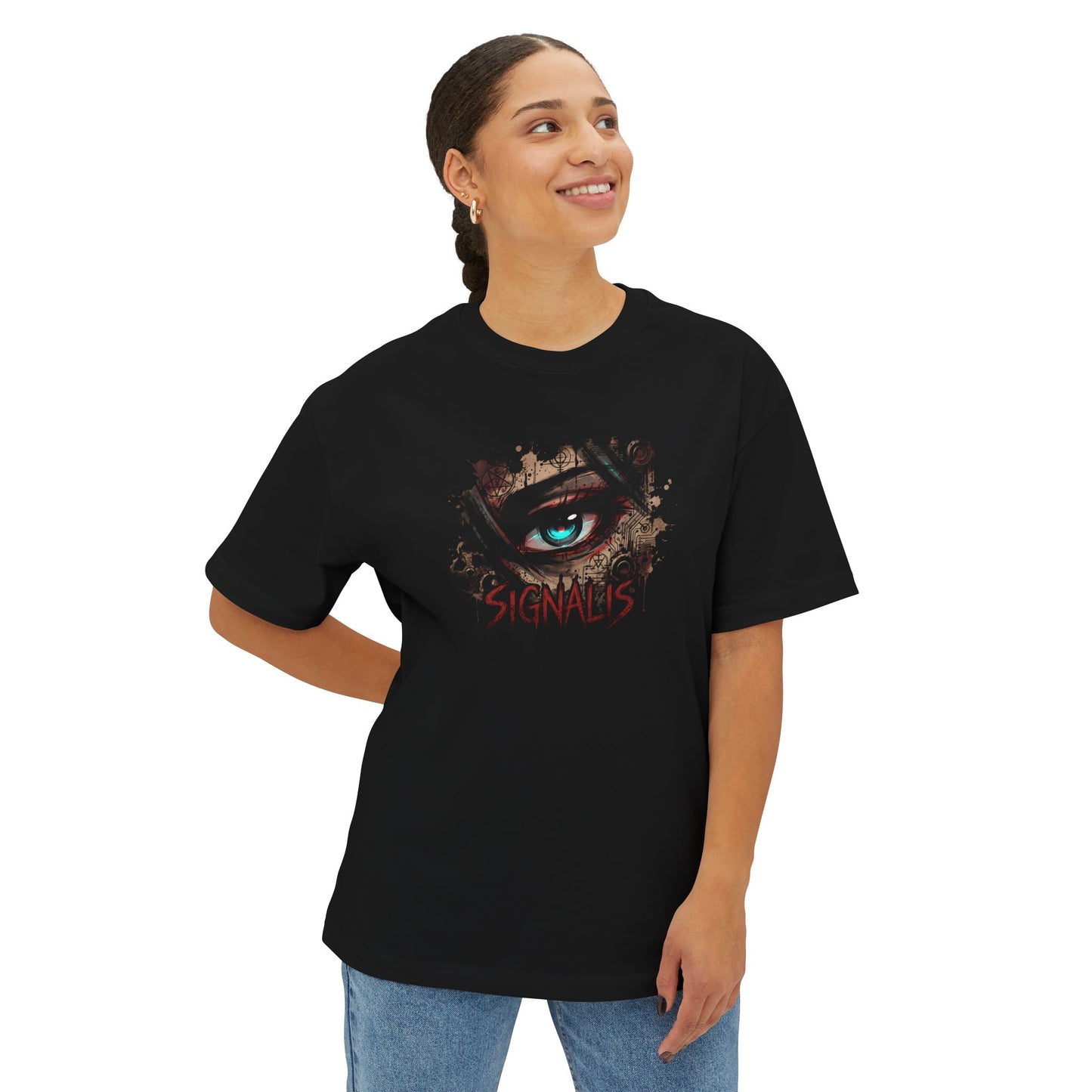 Signalis Replika Elster Ariane Sapphic Sci-Fi Horror Art Premium Oversized Unisex T-Shirt