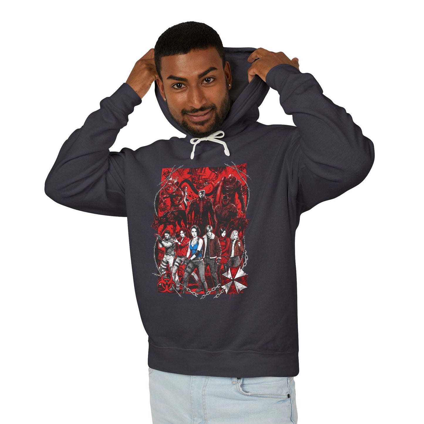 Resident Evil Heroes Vs Villains Jill Grace Chris Ada Nemesis Icon Unisex Premium Hoodie