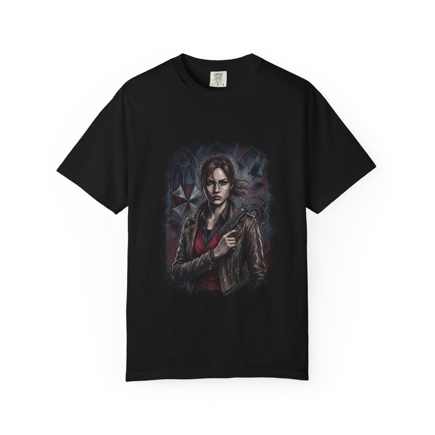 Resident Evil Claire Redfield Raccoon Police Station Escape Portrait Premium T-Shirt