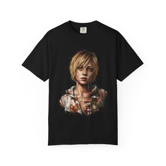 Silent Hill 3 Heather Mason Orange Hoodie Denim Vest Design Premium T-Shirt