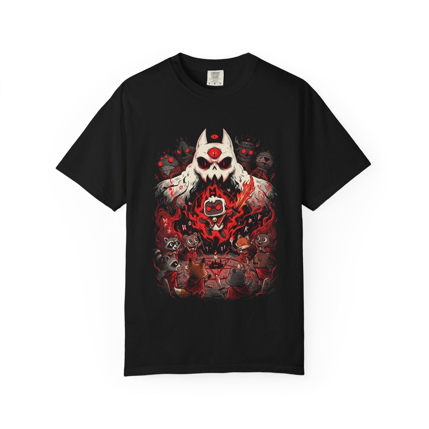 Cult of the Lamb White Wool Red Crown Cult Leader Portrait Premium T-Shirt