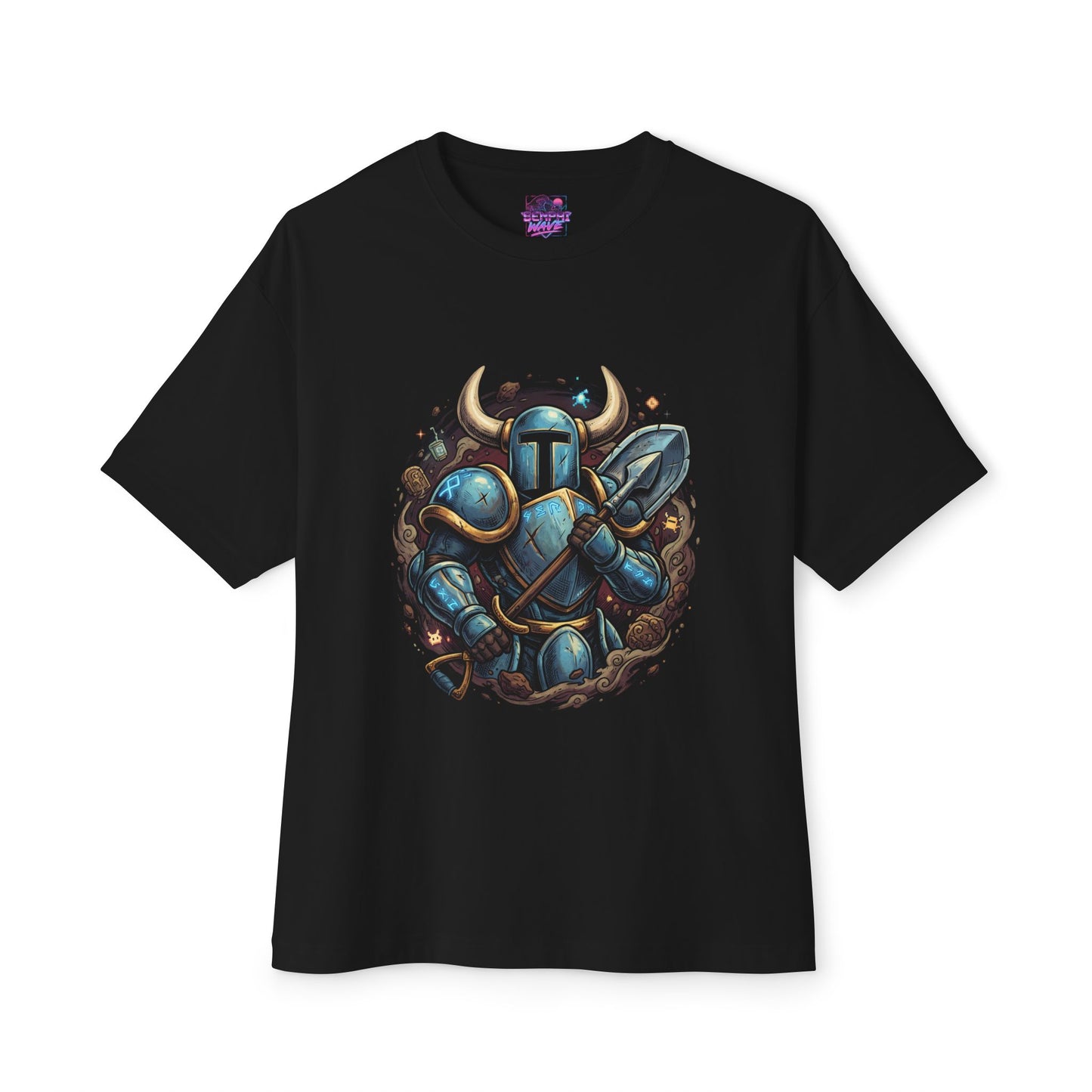 Shovel Knight Stalwart Plate Armor Vaporwave Neon Portrait Indie Premium Oversized Unisex T-Shirt