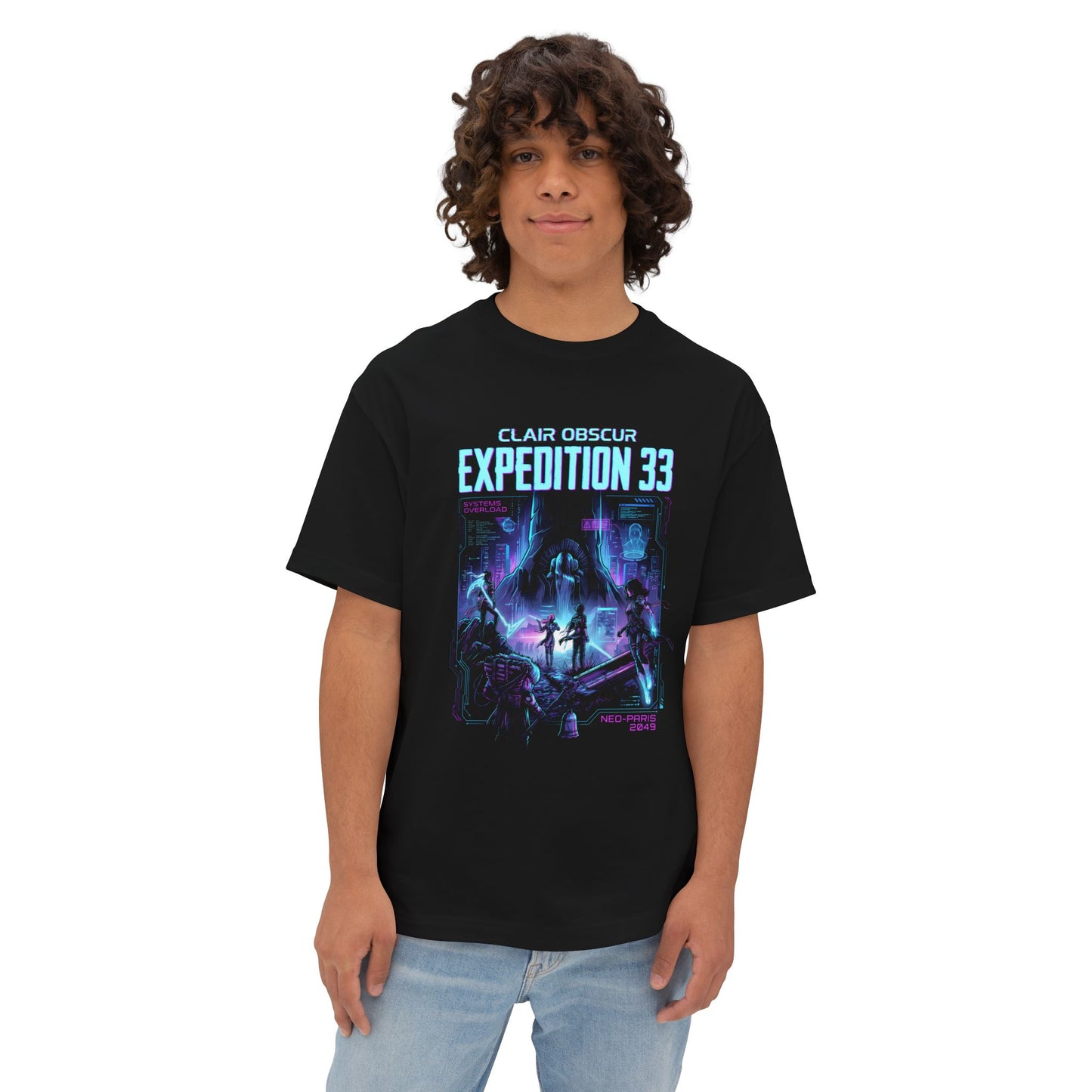 Golden Expedition 33: Red Gommage Street Fashion Legend Facing the Paintress Premium Oversized Unisex T-Shirt