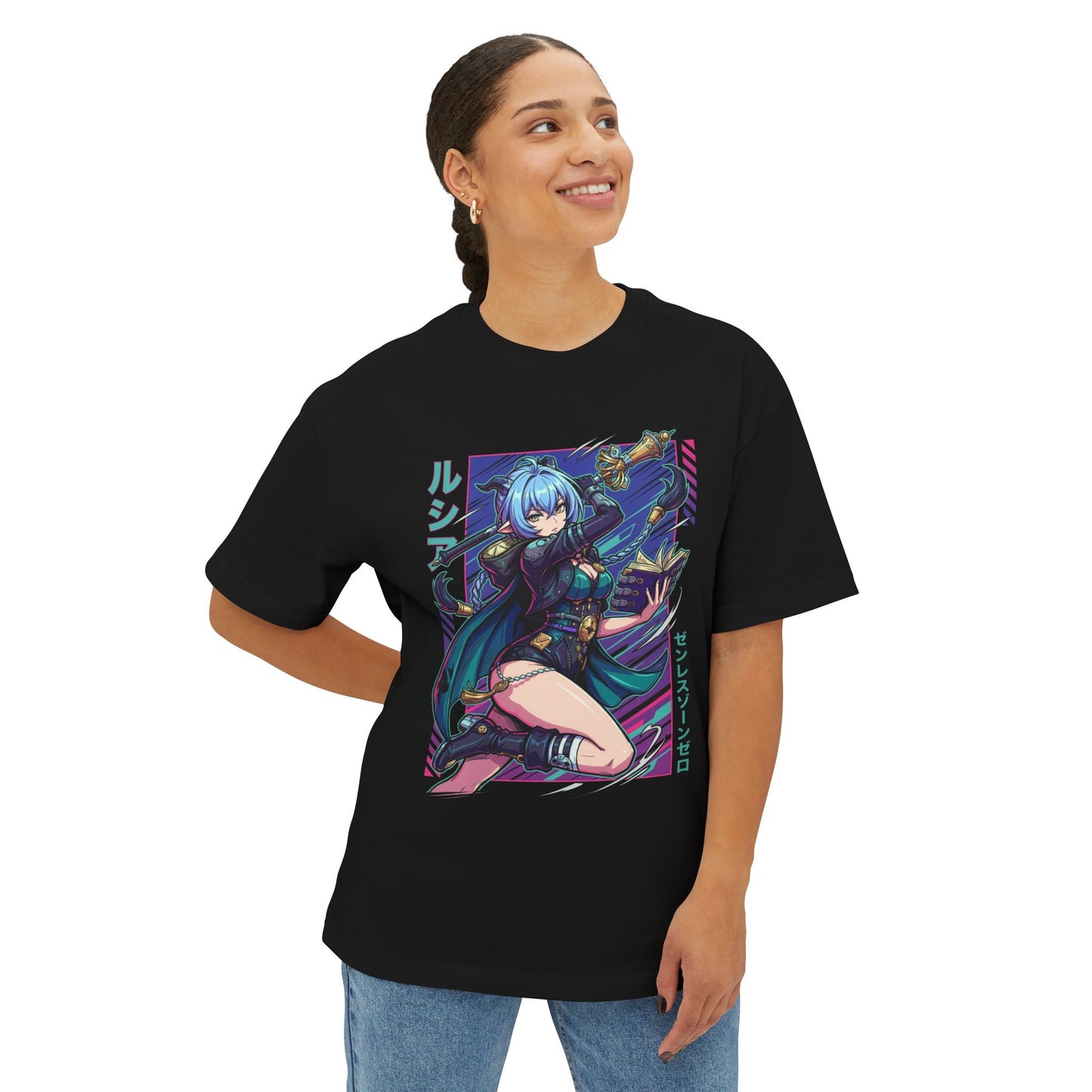 Zenless Zone Zero Lucia Elowen Vaporwave Prosthetic Premium Oversized Unisex T-Shirt