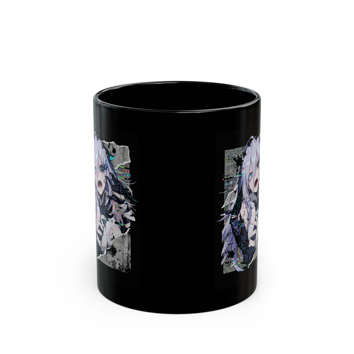 Narja Chaos Zero Nightmare Glitch Horror Portrait Black Mug