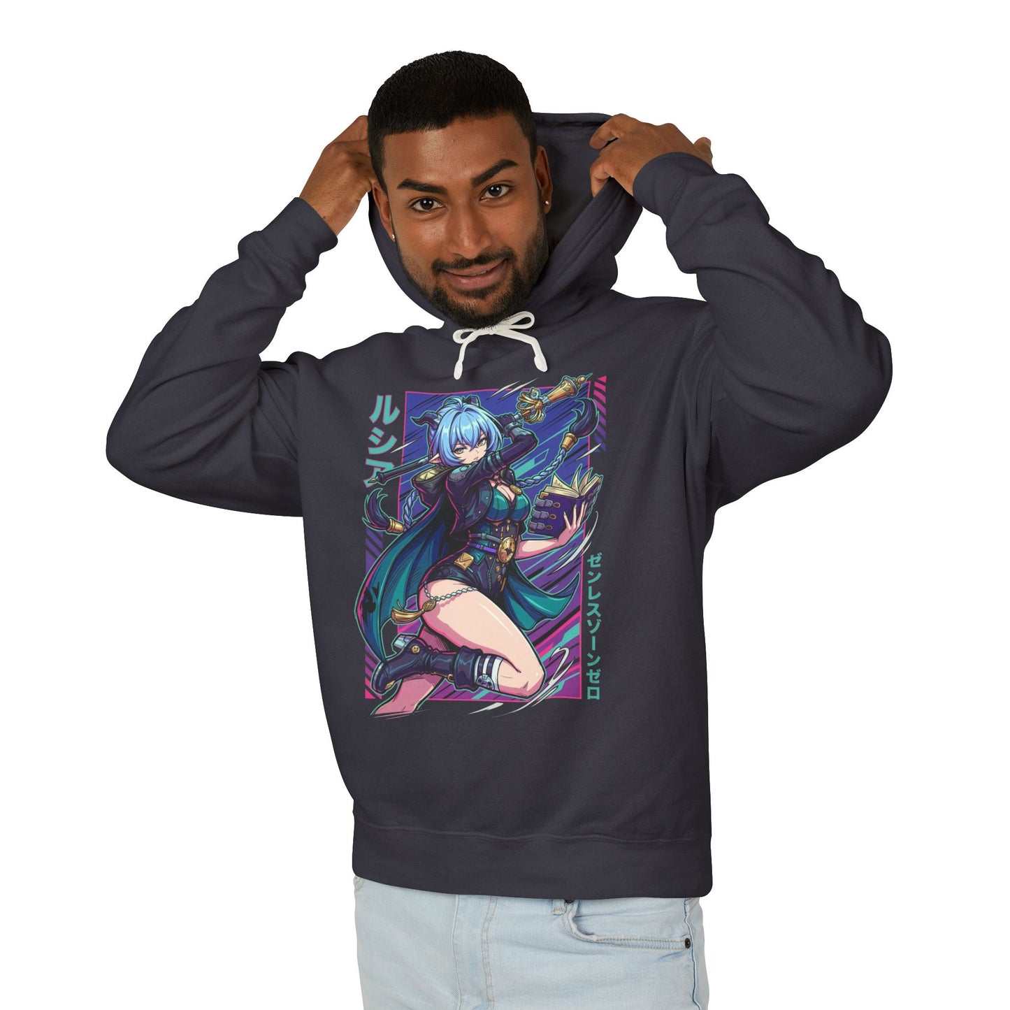 Zenless Zone Zero Lucia Elowen Vaporwave Prosthetic Unisex Premium Hoodie