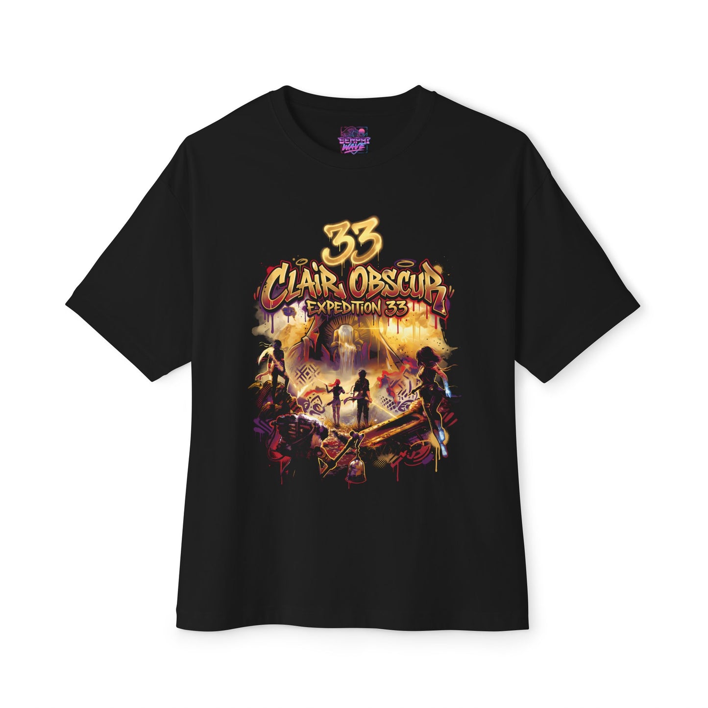 Golden Expedition 33: Red Gommage Street Fashion Legend Facing the Paintress Premium Oversized Unisex T-Shirt