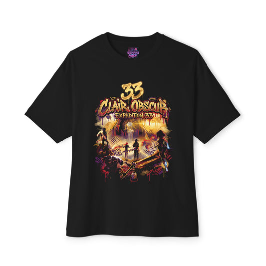 Golden Expedition 33: Red Gommage Street Fashion Legend Facing the Paintress Premium Oversized Unisex T-Shirt