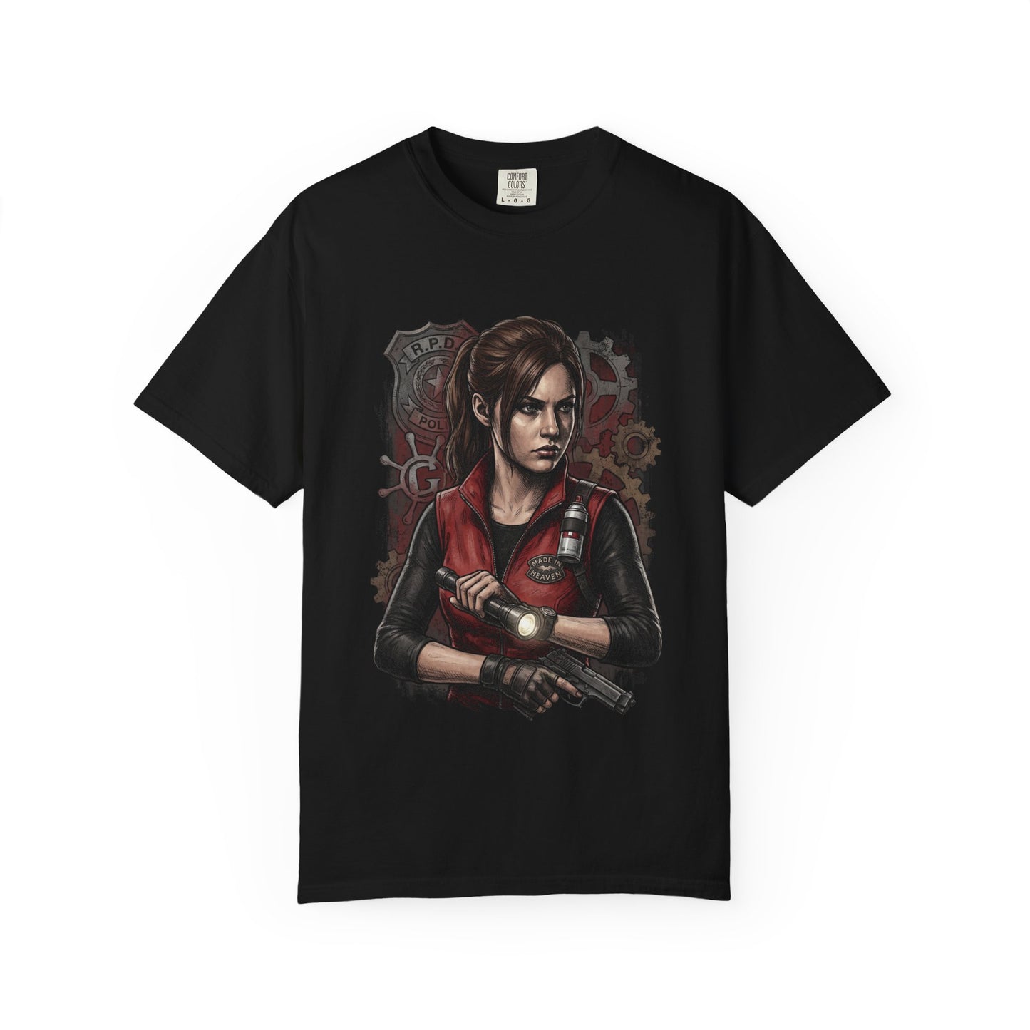 Resident Evil Claire Redfield Raccoon Police Station Escape Portrait Premium T-Shirt