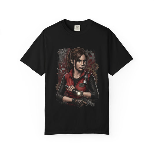 Resident Evil Claire Redfield Raccoon Police Station Escape Portrait Premium T-Shirt