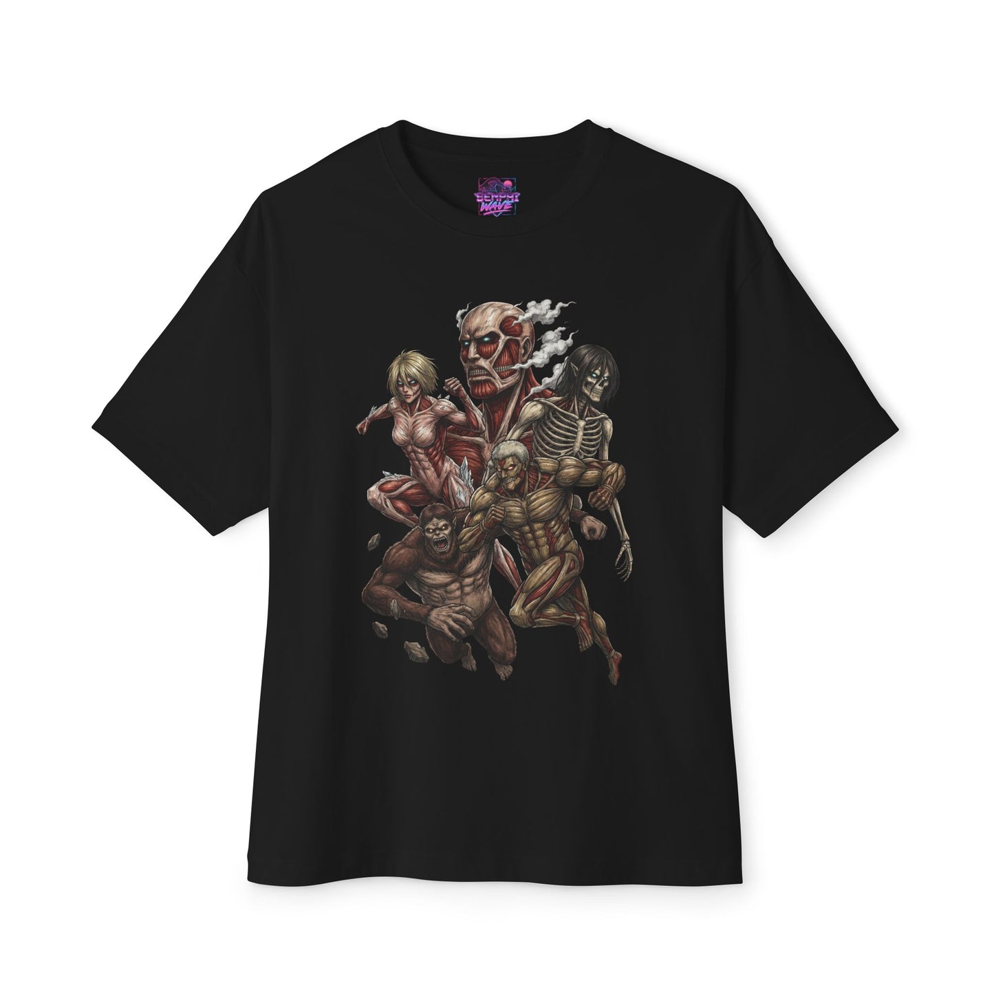 Attack on Titan Nine Titans Epic Collage Design Premium Oversized Unisex T-Shirt