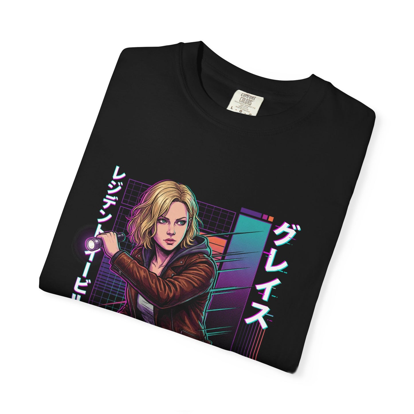 Grace Ashcroft Resident Evil Requiem Walkthrough Retrowave Future Cyberpunk Design Premium T-Shirt