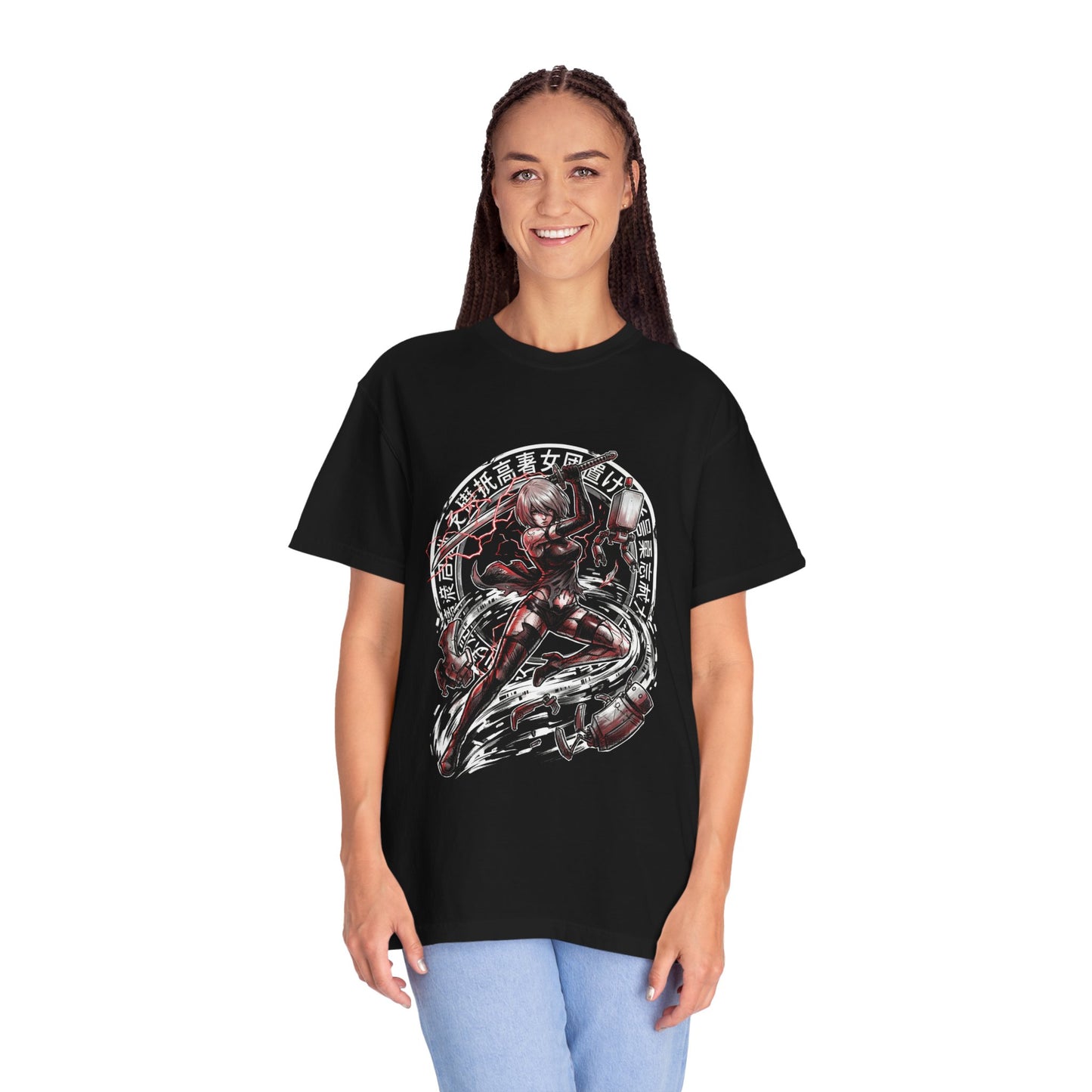NieR Automata A2 Wild Long Hair Velvet Midriff Cloth Art Premium T-Shirt