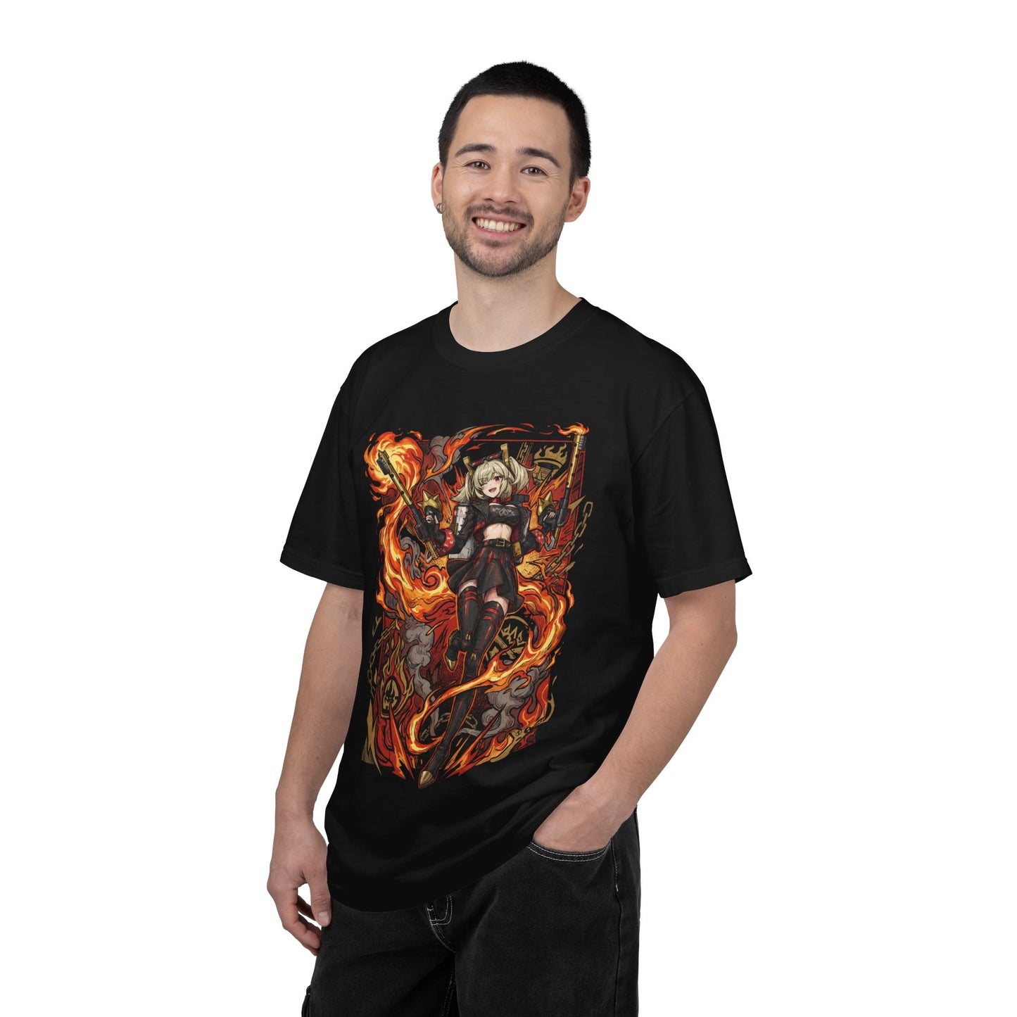 Burnice White 80s Vaporwave Neon Flames Art Premium T-Shirt
