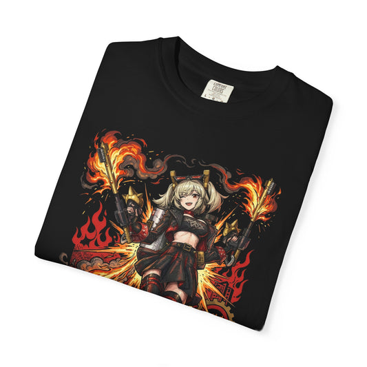 Retro Synthwave Burnice White Flamethrower Girl Premium T-Shirt