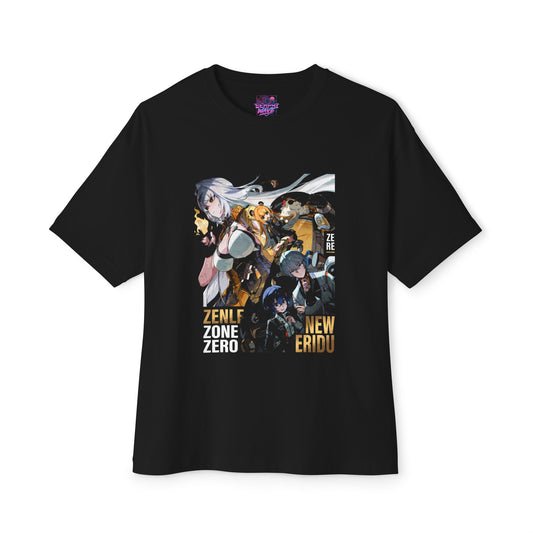 Zenless Zone Zero New Eridu Agents Gold Poster Oversized T-Shirt