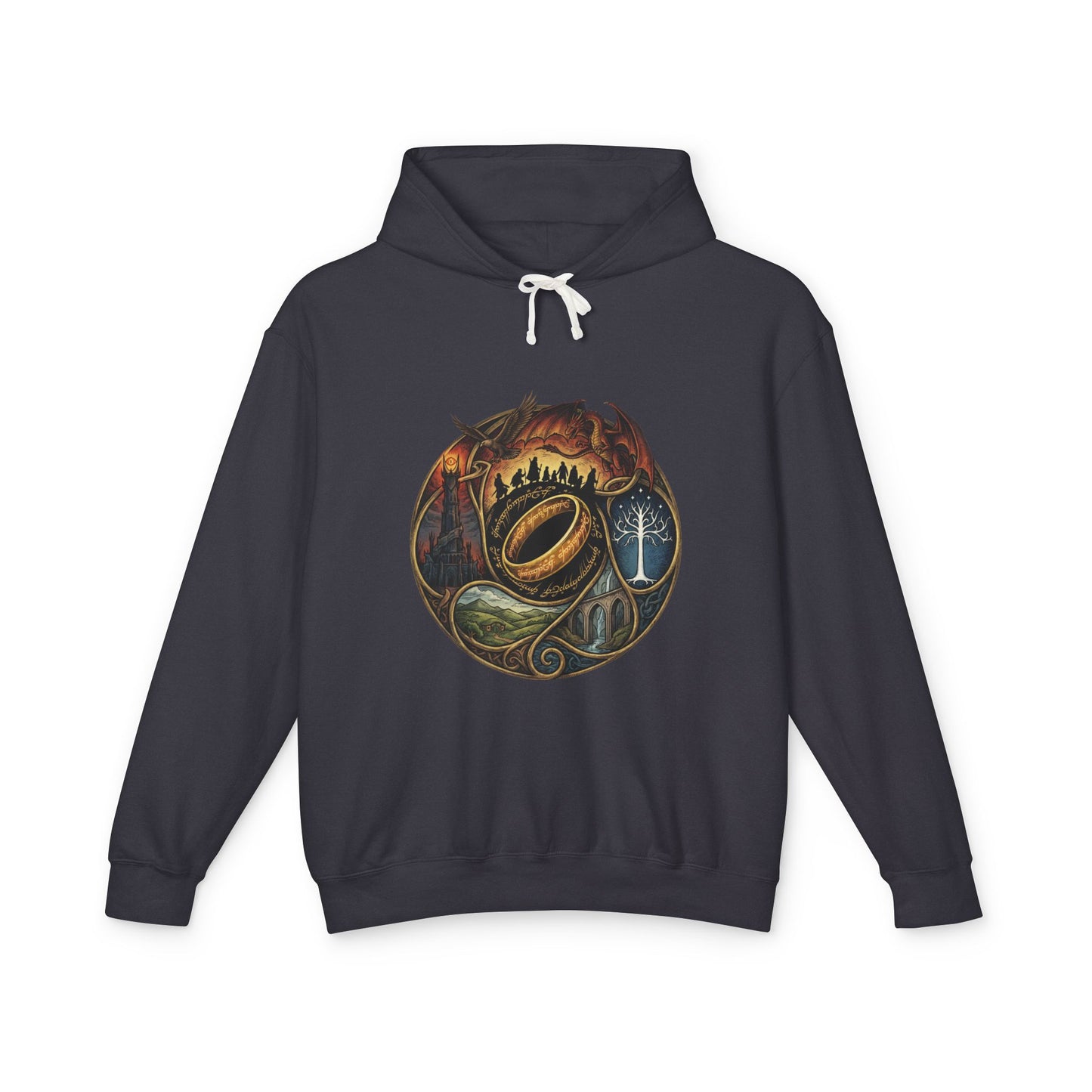 Fellowship of the Ring Group Crest – Middle-earth Companions Portrait Unisex Premium Hoodie