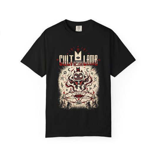 Cult of the Lamb Cult Leader Red Crown Sacrifice Portrait Premium T-Shirt
