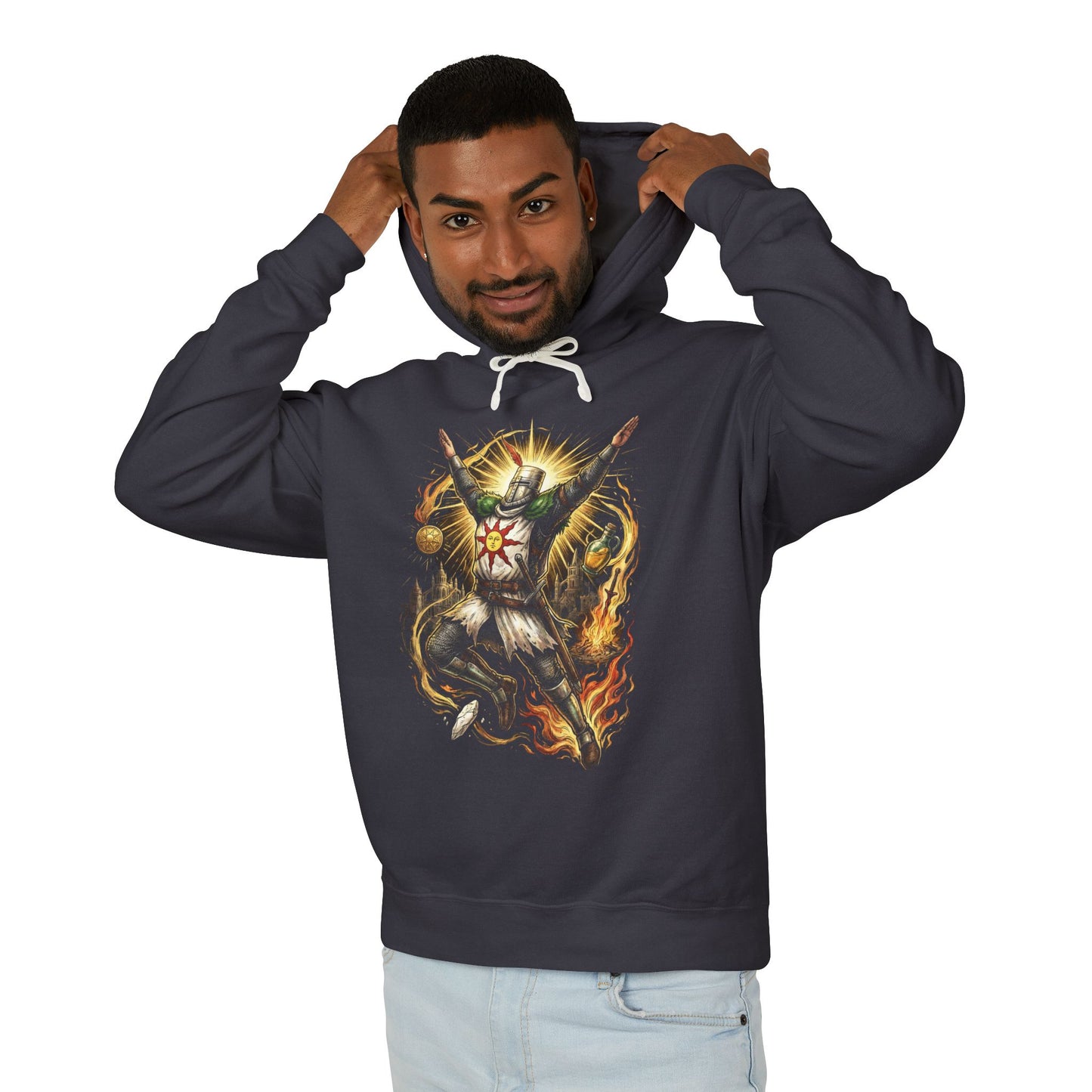 Dark Souls Solaire of Astora Praise the Sun Iconic Design Unisex Premium Hoodie