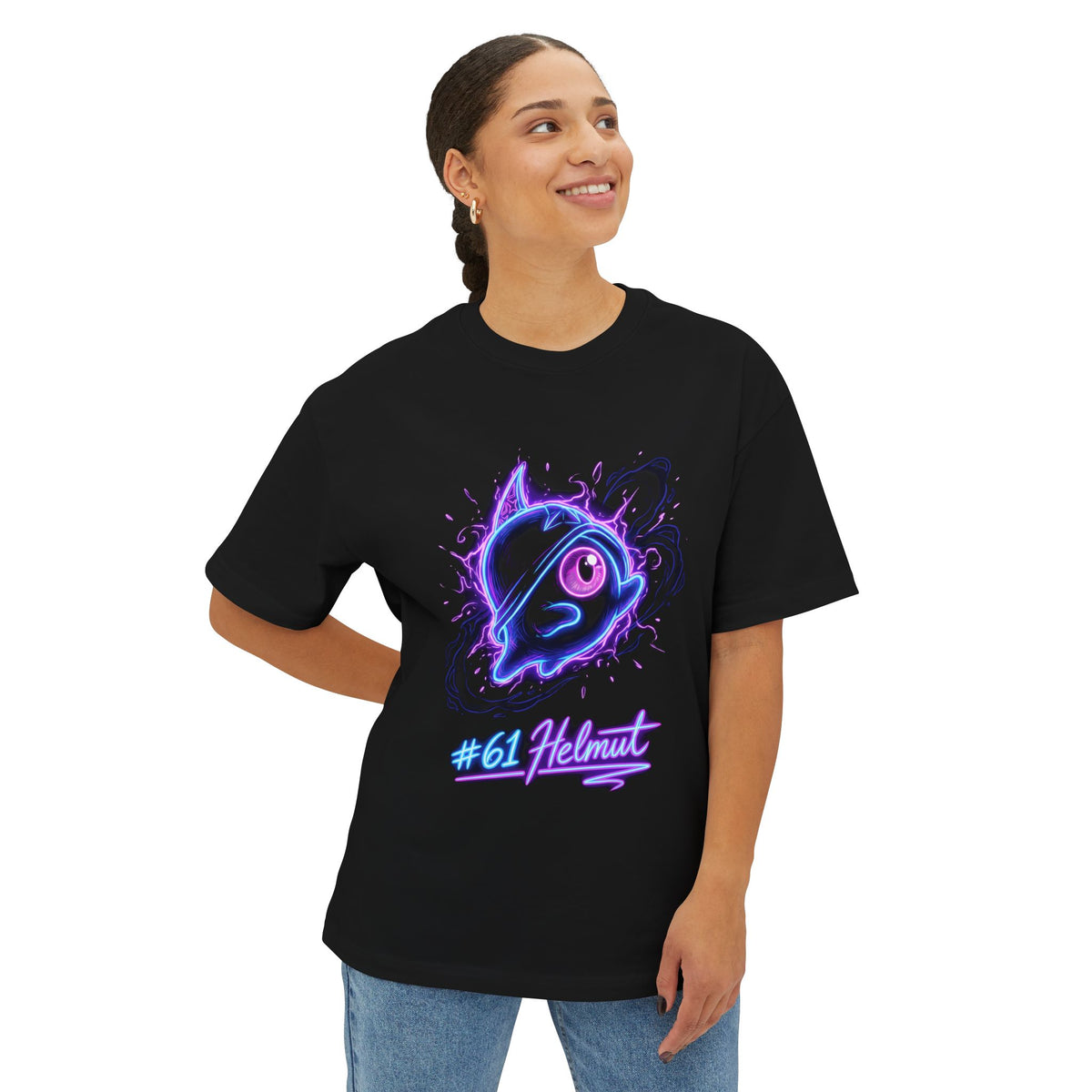 Helmut Aniimo Neon Glow Creature Art - Oversized Premium Tee