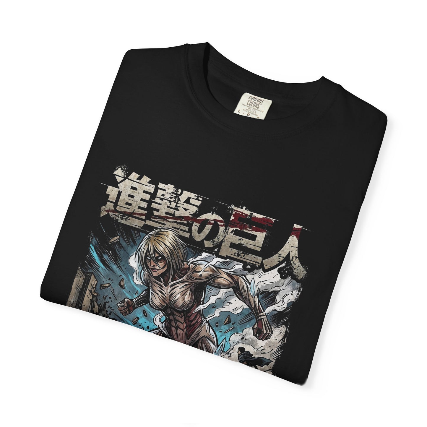 Female Titan Blonde Mane Muscular Titan Design Premium T-Shirt